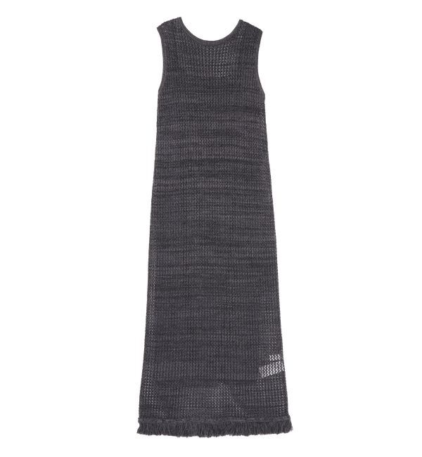 LAGUNAMOON「メッシュフリンジニットワンピース」|ワンピース|