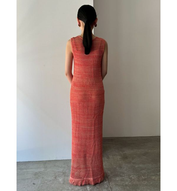 LAGUNAMOON「メッシュフリンジニットワンピース」|ワンピース|