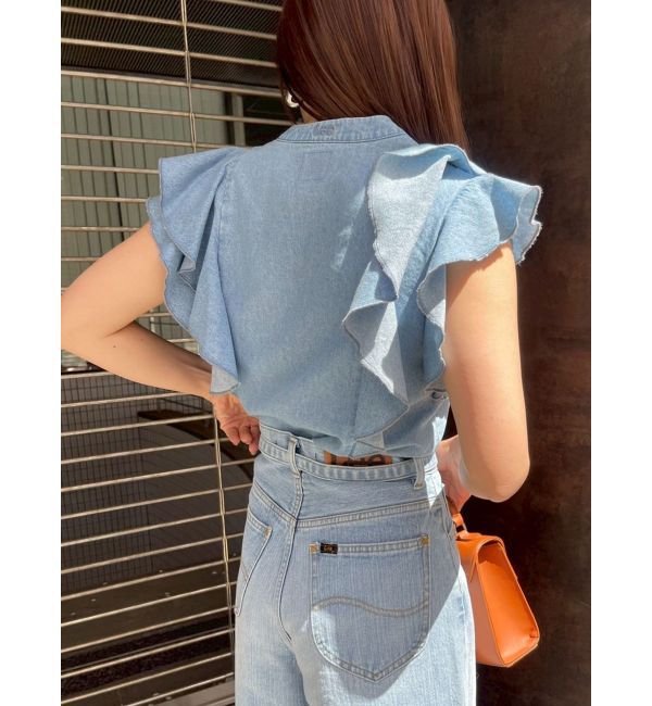 LAGUNAMOON「【Leeコラボ】ハイライズセミワイドパンツ」|デニム|