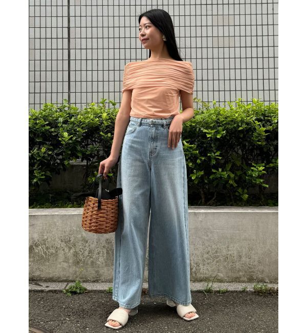 LAGUNAMOON「【Leeコラボ】ハイライズセミワイドパンツ」|デニム|