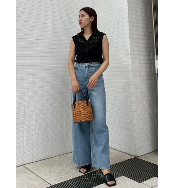 LAGUNAMOON「【Leeコラボ】ハイライズセミワイドパンツ」|デニム|