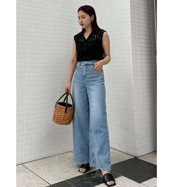 LAGUNAMOON「【Leeコラボ】ハイライズセミワイドパンツ」|デニム|