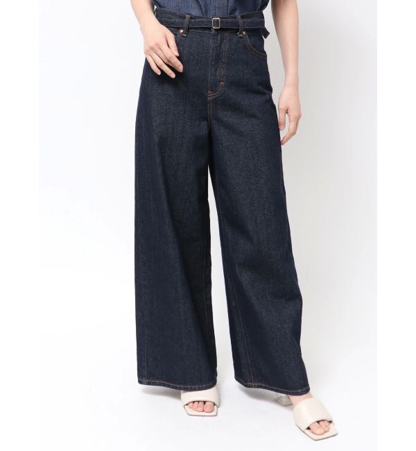 LAGUNAMOON「【Leeコラボ】ハイライズセミワイドパンツ」|デニム|