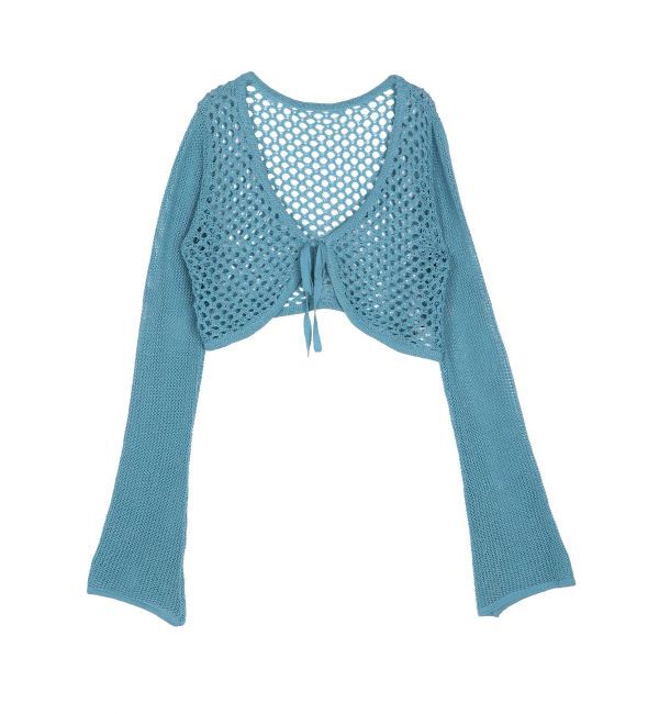 jouetie「メッシュニットボレロ」|カーディガン|ブルー