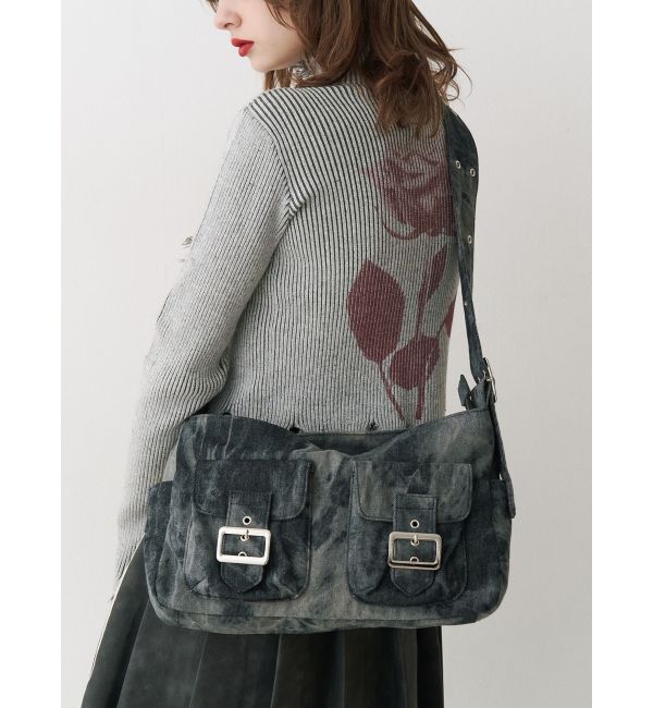 jouetie「デニムフラップメッセンジャーBAG」|その他|ブラック