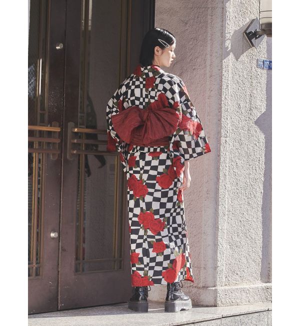 jouetie「【jouetieオリジナル】ローズチェッカーセパレート浴衣セット」|その他|