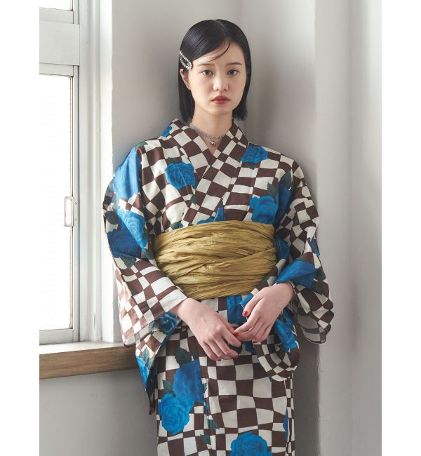 jouetie「【jouetieオリジナル】ローズチェッカーセパレート浴衣セット」|その他|ブルー