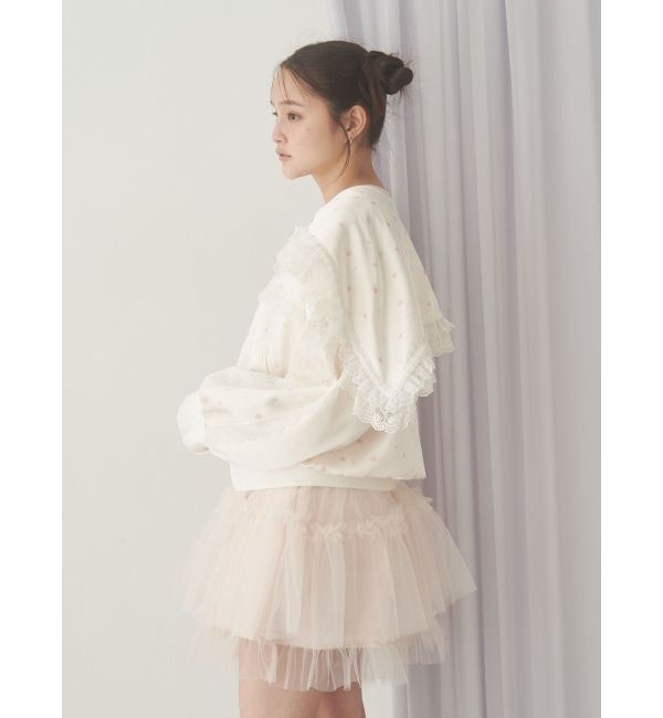 merry jenny「チュールパフスリーブミニワンピース」|ワンピース|