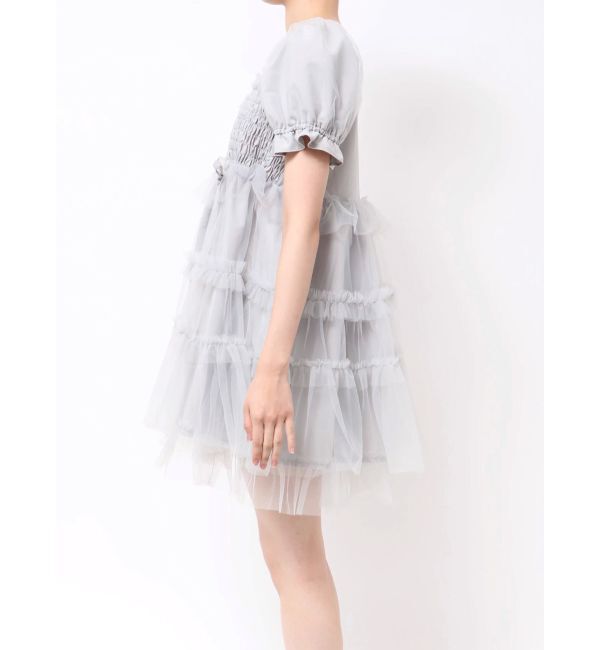 merry jenny「チュールパフスリーブミニワンピース」|ワンピース|
