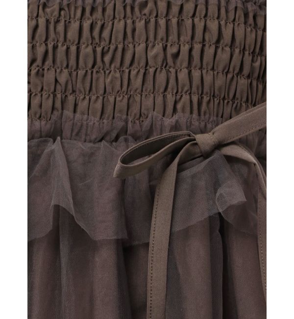 merry jenny「チュールパフスリーブミニワンピース」|ワンピース|