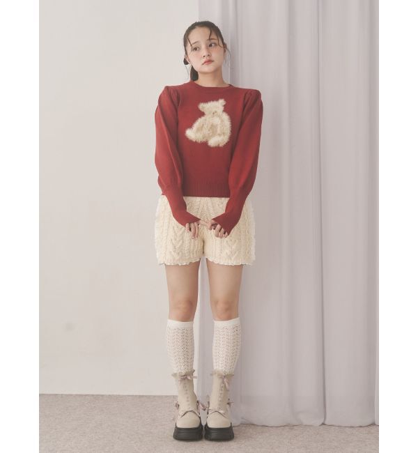 merry jenny「bear shaggy knit tops」|ニット・セーター|