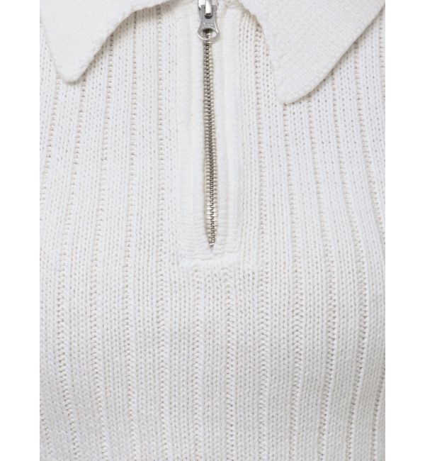 GYDA「ハーフZIPノースリブリーチポロニットトップス」|ニット・セーター|