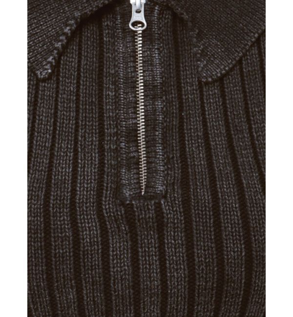 GYDA「ハーフZIPノースリブリーチポロニットトップス」|ニット・セーター|