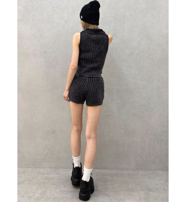 GYDA「ハーフZIPノースリブリーチポロニットトップス」|ニット・セーター|