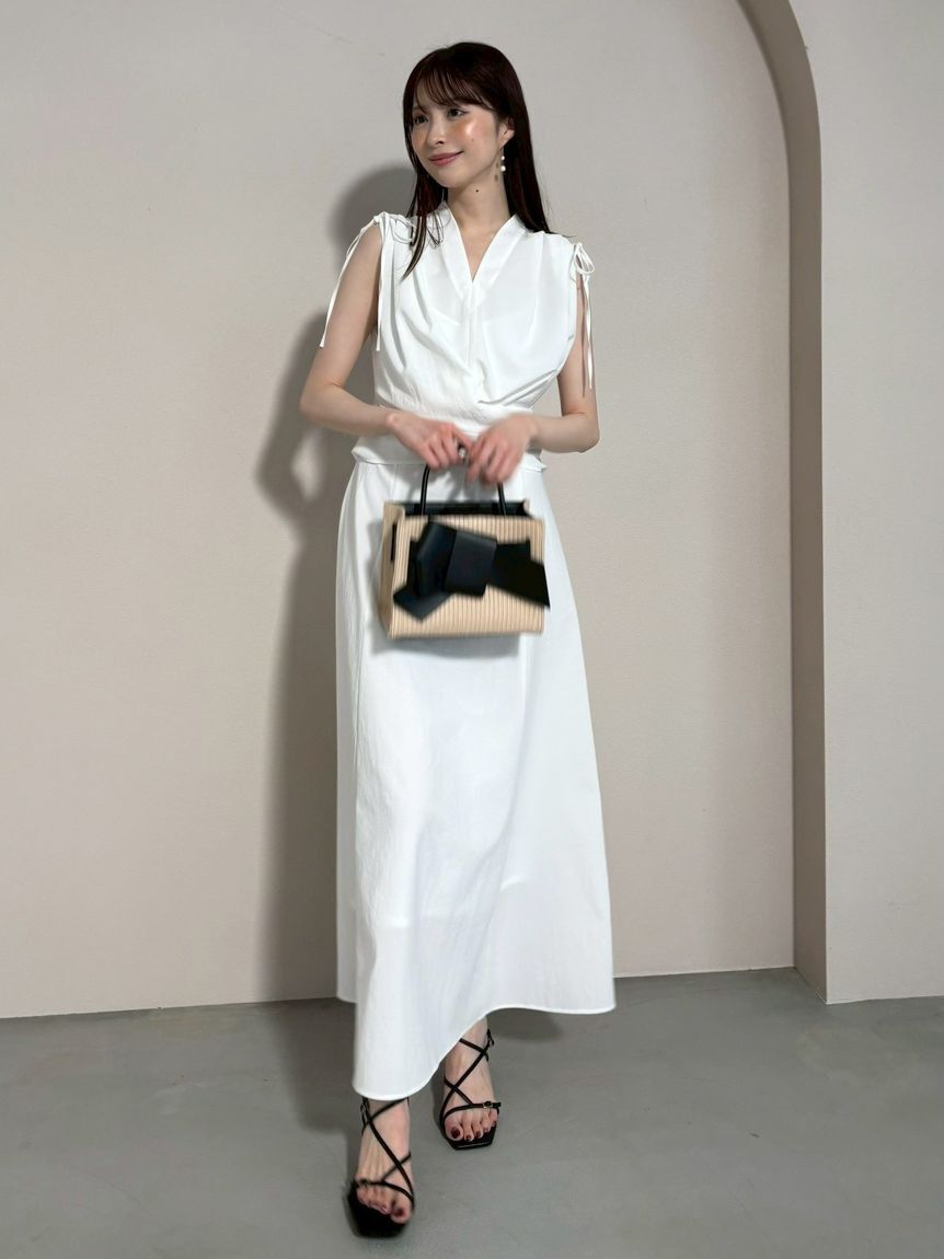 FRAY I.D「フロントノットドレス／ウォッシャブル・防シワ・接触冷感・吸水速乾」|ドレス|