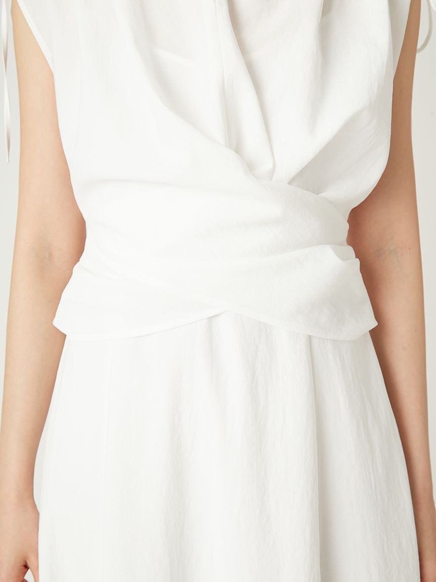 FRAY I.D「フロントノットドレス／ウォッシャブル・防シワ・接触冷感・吸水速乾」|ドレス|