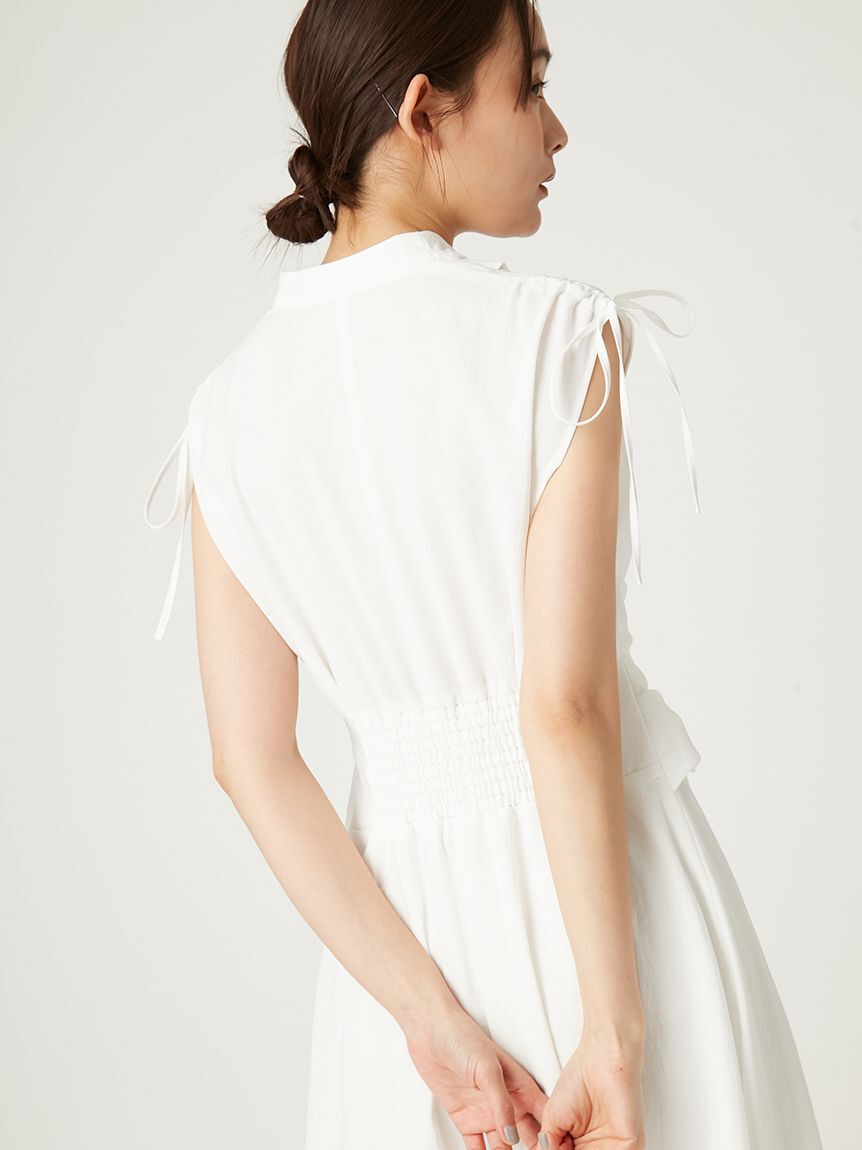 FRAY I.D「フロントノットドレス／ウォッシャブル・防シワ・接触冷感・吸水速乾」|ドレス|