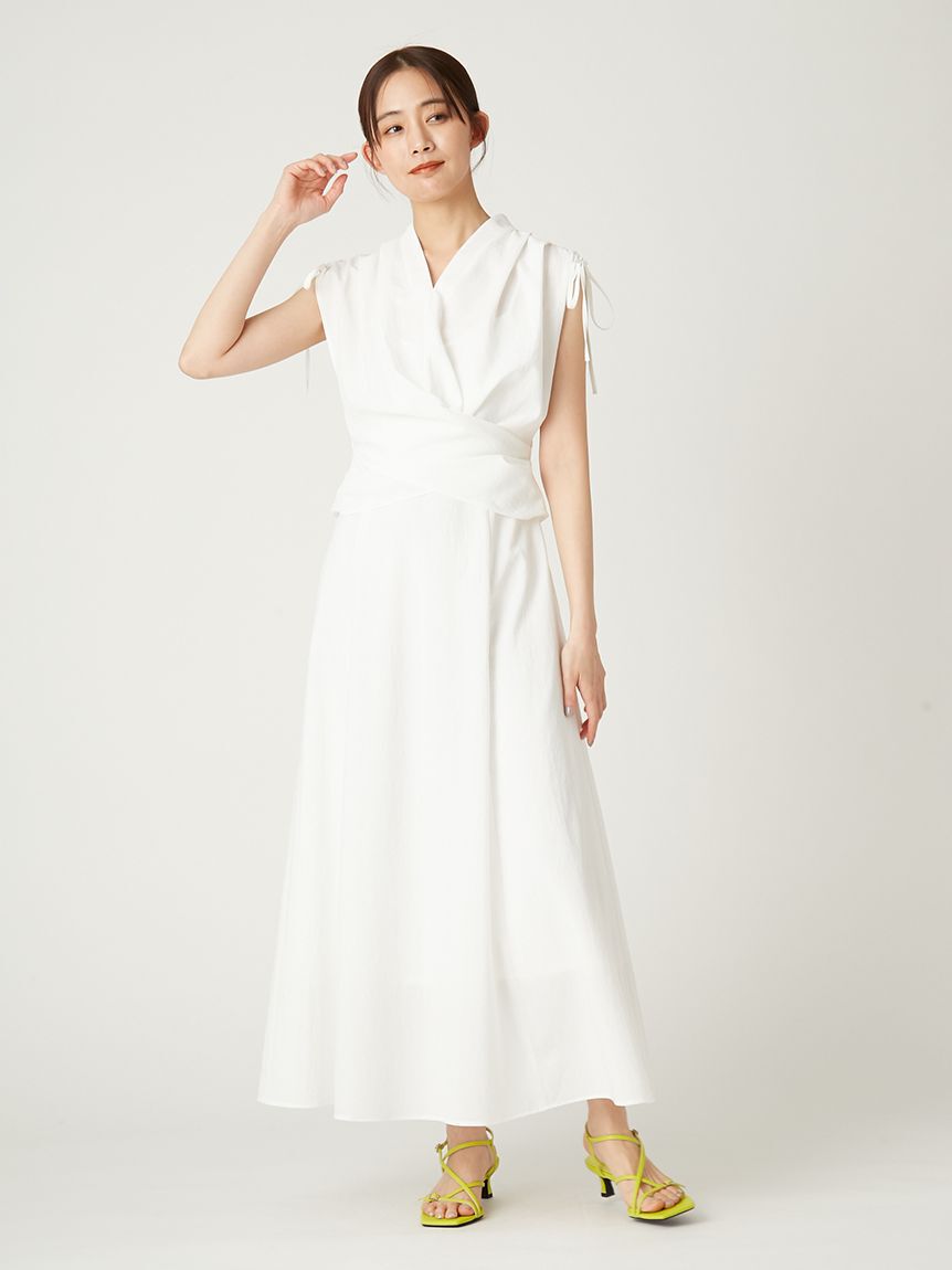 FRAY I.D「フロントノットドレス／ウォッシャブル・防シワ・接触冷感・吸水速乾」|ドレス|