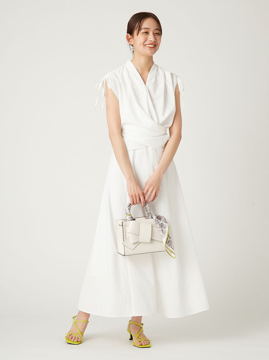 FRAY I.D「フロントノットドレス／ウォッシャブル・防シワ・接触冷感・吸水速乾」|ドレス|