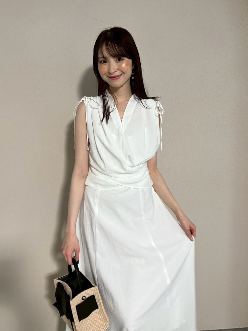 FRAY I.D「フロントノットドレス／ウォッシャブル・防シワ・接触冷感・吸水速乾」|ドレス|