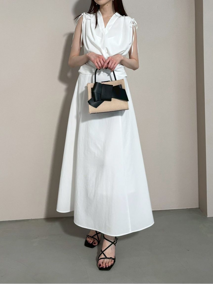 FRAY I.D「フロントノットドレス／ウォッシャブル・防シワ・接触冷感・吸水速乾」|ドレス|