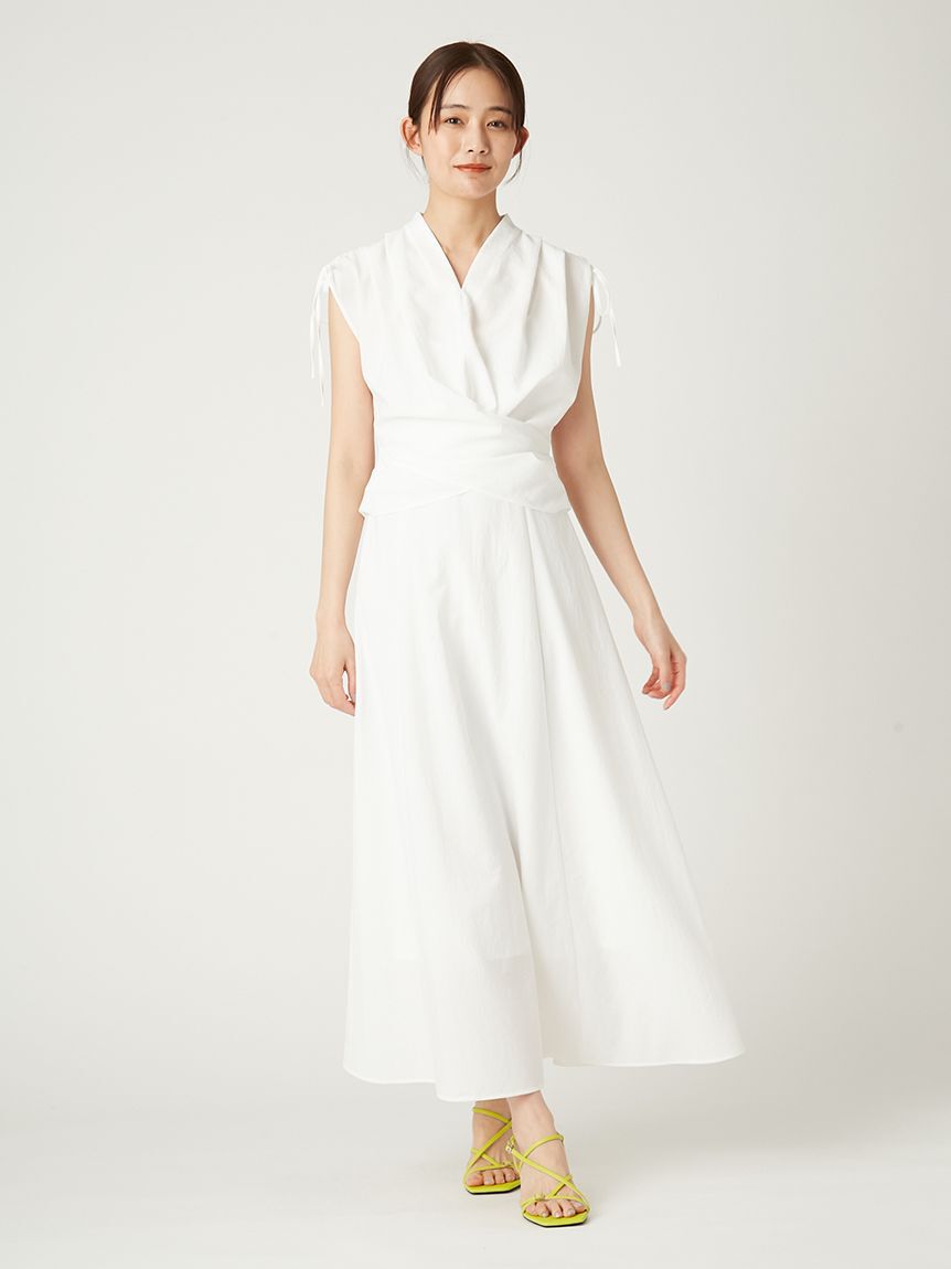 FRAY I.D「フロントノットドレス／ウォッシャブル・防シワ・接触冷感・吸水速乾」|ドレス|