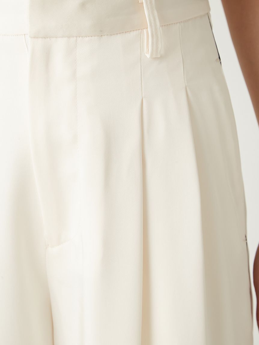 FRAY I.D「サイドラインサテンワイドパンツ／ウォッシャブル」|チノ|