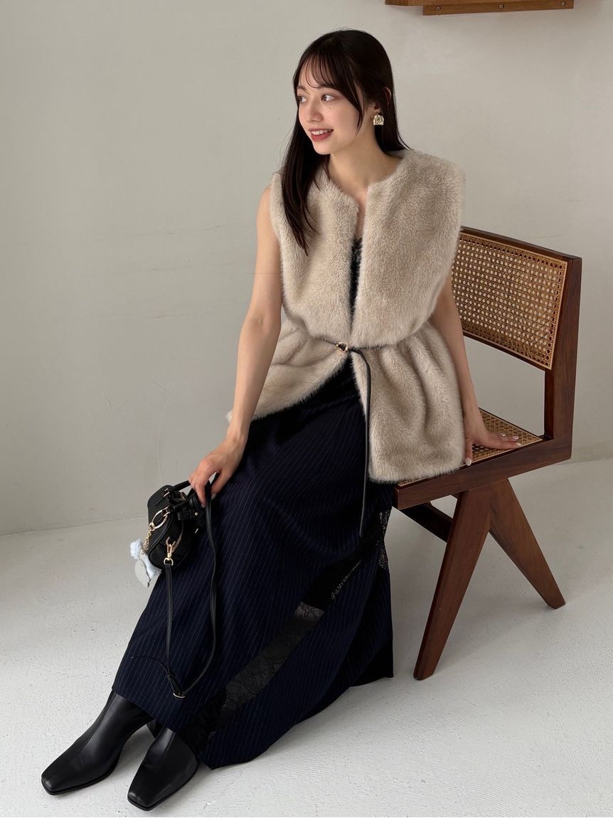 レーストリムスリップワンピース（FRAY I.D）｜ルミネのファッション