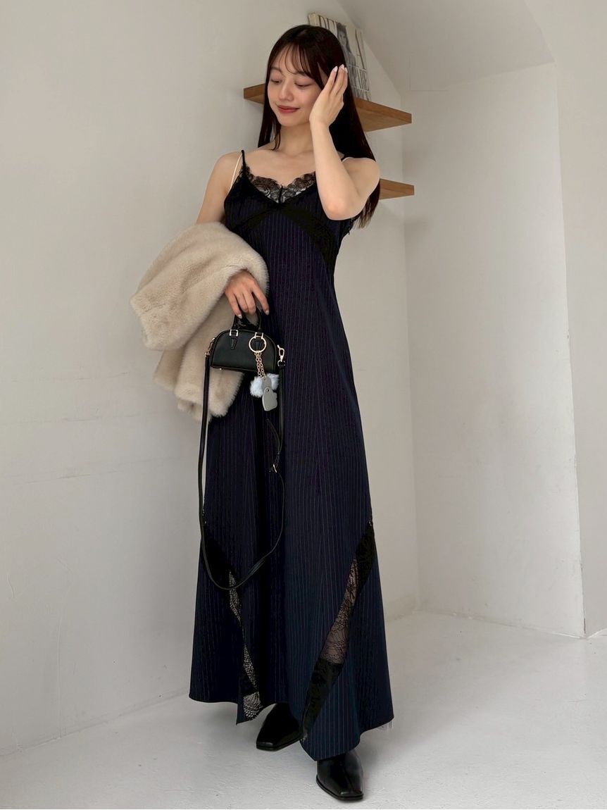 レーストリムスリップワンピース（FRAY I.D）｜ルミネのファッション