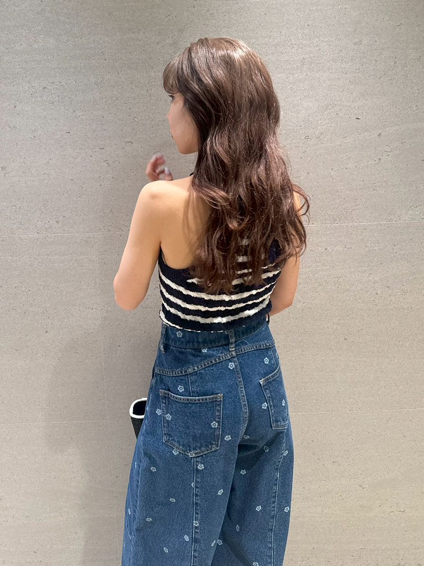 LILY BROWN「【LILY BROWN&times;MARY QUANT】デイジー刺繍アメスリケーブルニット」|ニット・セーター|