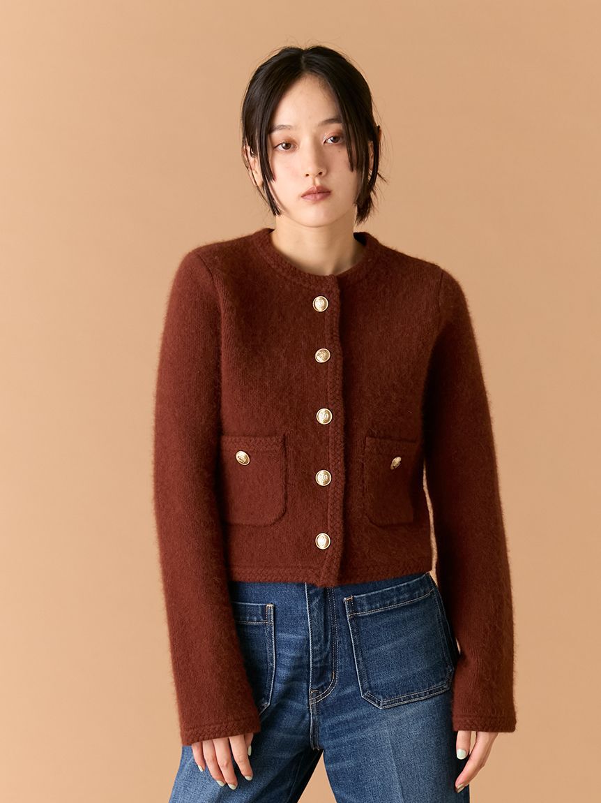 WEB限定カラー】金釦フォックスニットジャケット(Hearts2Hearts着用