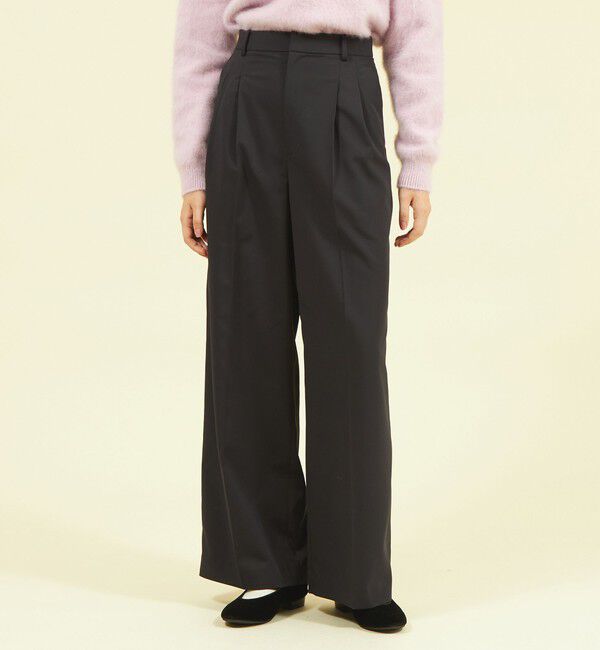 MACKINTOSH PHILOSOPHY「グロッシーツイルタックパンツ」|その他|ネイビー