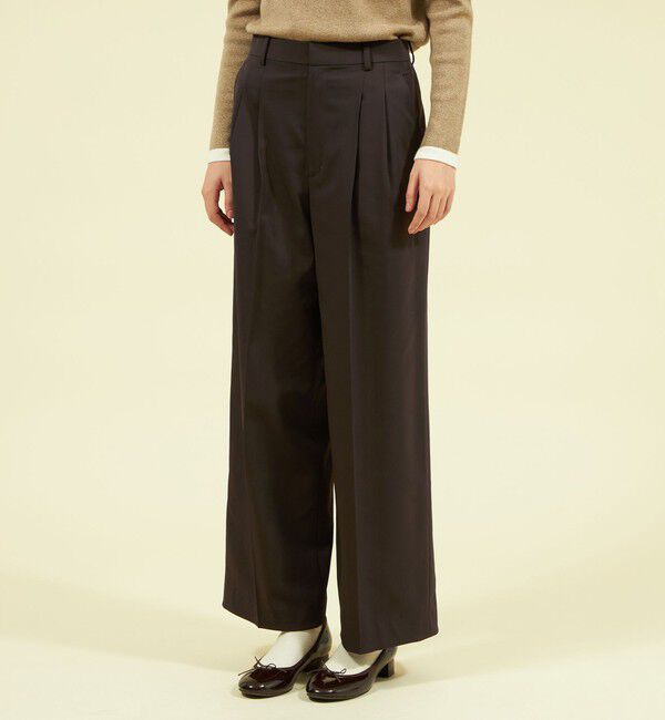 MACKINTOSH PHILOSOPHY「グロッシーツイルタックパンツ」|その他|ブラウン