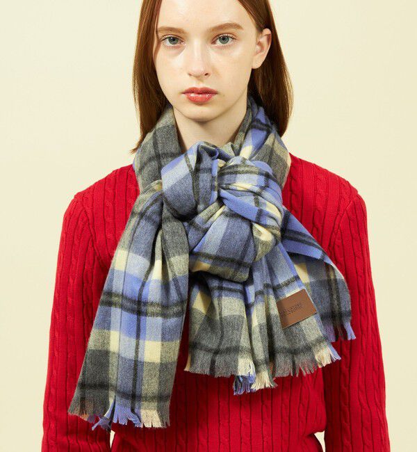 MACKINTOSH PHILOSOPHY「ウォッシャブルカシミヤハウスチェックストール」|ストール|ブルー