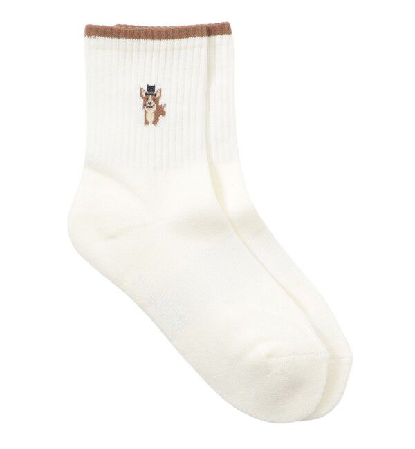 MACKINTOSH PHILOSOPHY「【WEB&一部店舗限定】コーギーワンポイントソックス」|ソックス|オフホワイト