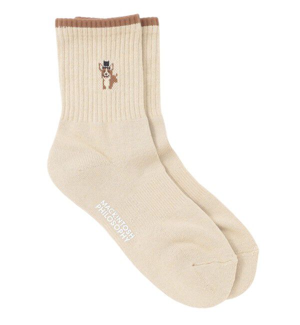 MACKINTOSH PHILOSOPHY「【WEB&一部店舗限定】コーギーワンポイントソックス」|ソックス|ベージュ