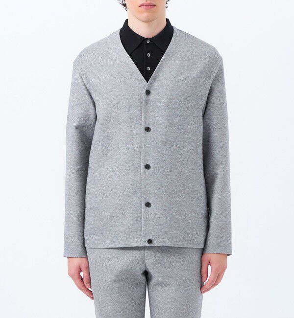 MACKINTOSH PHILOSOPHY「テーラードジャージー ノーカラーカーディガン 杢カラミストレッチ」|ブルゾン・スタジャン|
