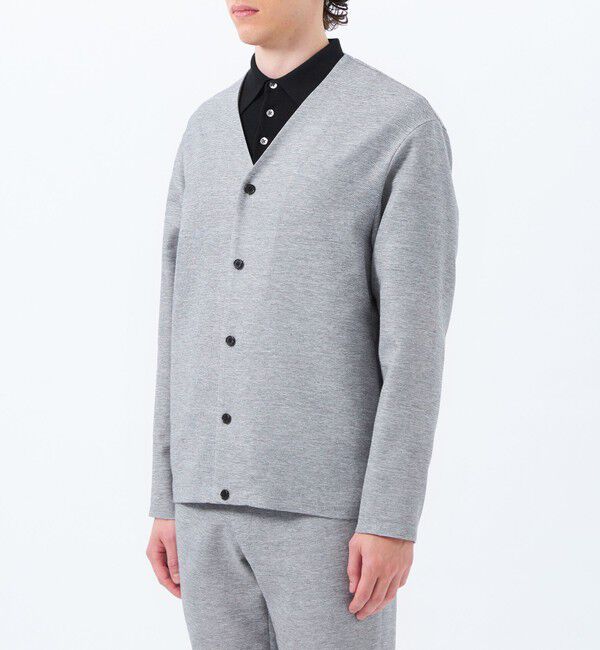 MACKINTOSH PHILOSOPHY「テーラードジャージー ノーカラーカーディガン 杢カラミストレッチ」|ブルゾン・スタジャン|