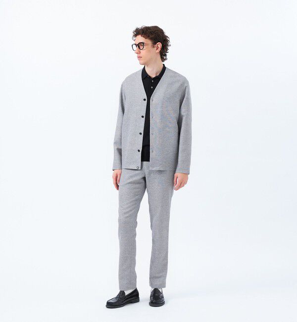 MACKINTOSH PHILOSOPHY「テーラードジャージー ノーカラーカーディガン 杢カラミストレッチ」|ブルゾン・スタジャン|