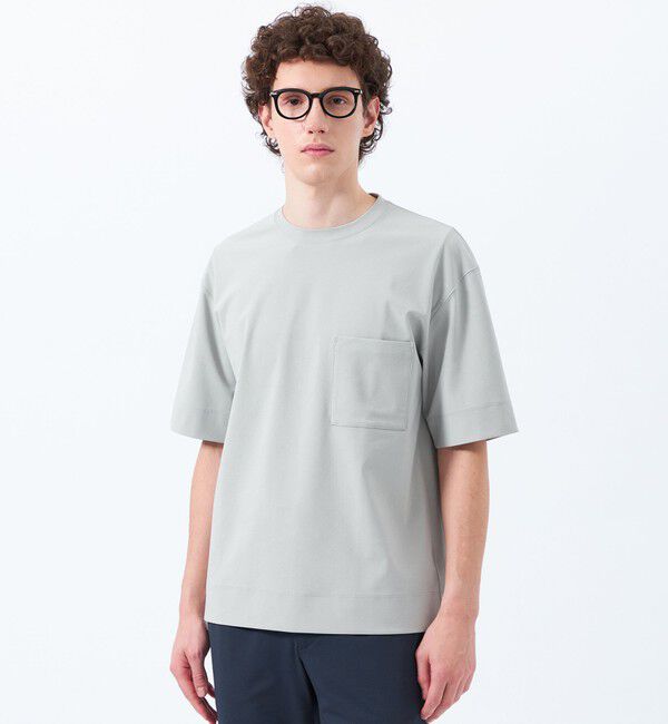 MACKINTOSH PHILOSOPHY「ドライフラットストレッチ クルーネック五分袖ポケT」|Tシャツ・カットソー|ライトグレー