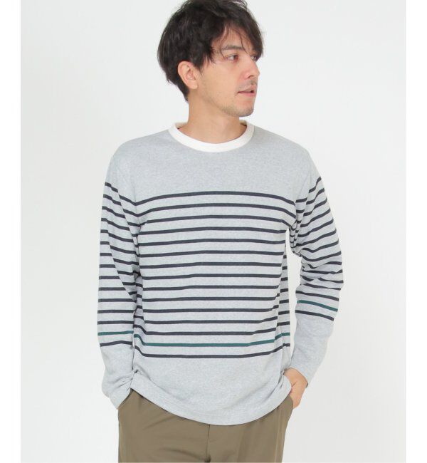 ikka「ダブルジャガードボーダーロンＴ」|Tシャツ・カットソー|