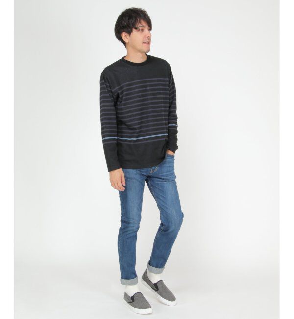 ikka「ダブルジャガードボーダーロンＴ」|Tシャツ・カットソー|