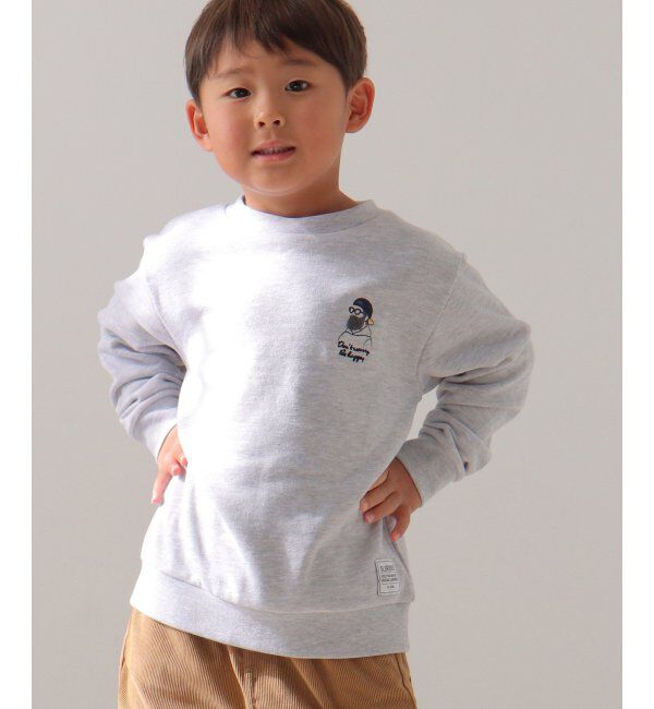 ikka kids「ヒゲ刺繍裏毛トレーナー（120~160cm）」|Tシャツ・カットソー|