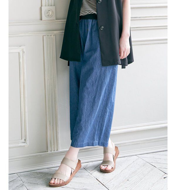 ikka「麻混ベルト付きワイドパンツ」|その他|