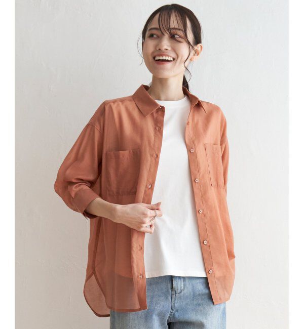 ikka「【2点セット】シアーシャツタンクアンサンブル」|シャツ・ブラウス|