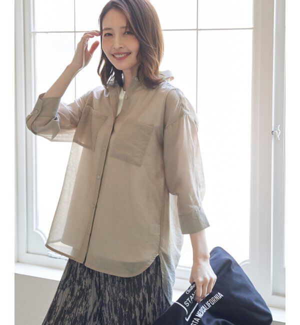 ikka「【2点セット】シアーシャツタンクアンサンブル」|シャツ・ブラウス|