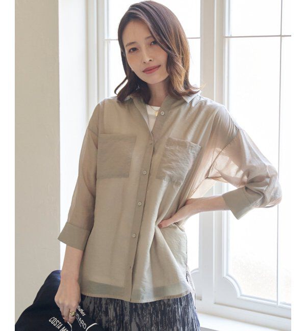 ikka「【2点セット】シアーシャツタンクアンサンブル」|シャツ・ブラウス|