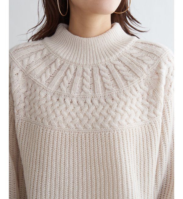 ikka「求心編みニットプルオーバー」|プルオーバー|