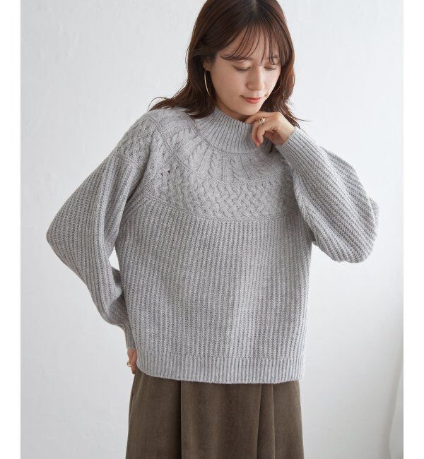 ikka「求心編みニットプルオーバー」|プルオーバー|