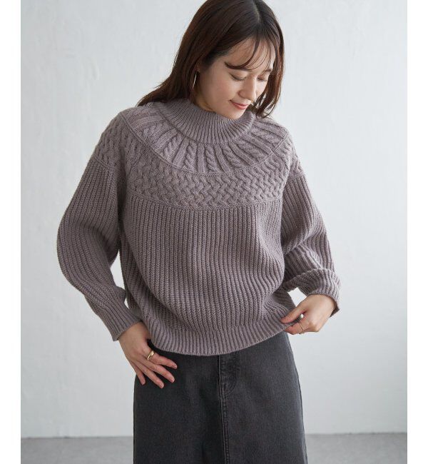 ikka「求心編みニットプルオーバー」|プルオーバー|